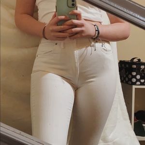 White ripped skinny jeans from target !